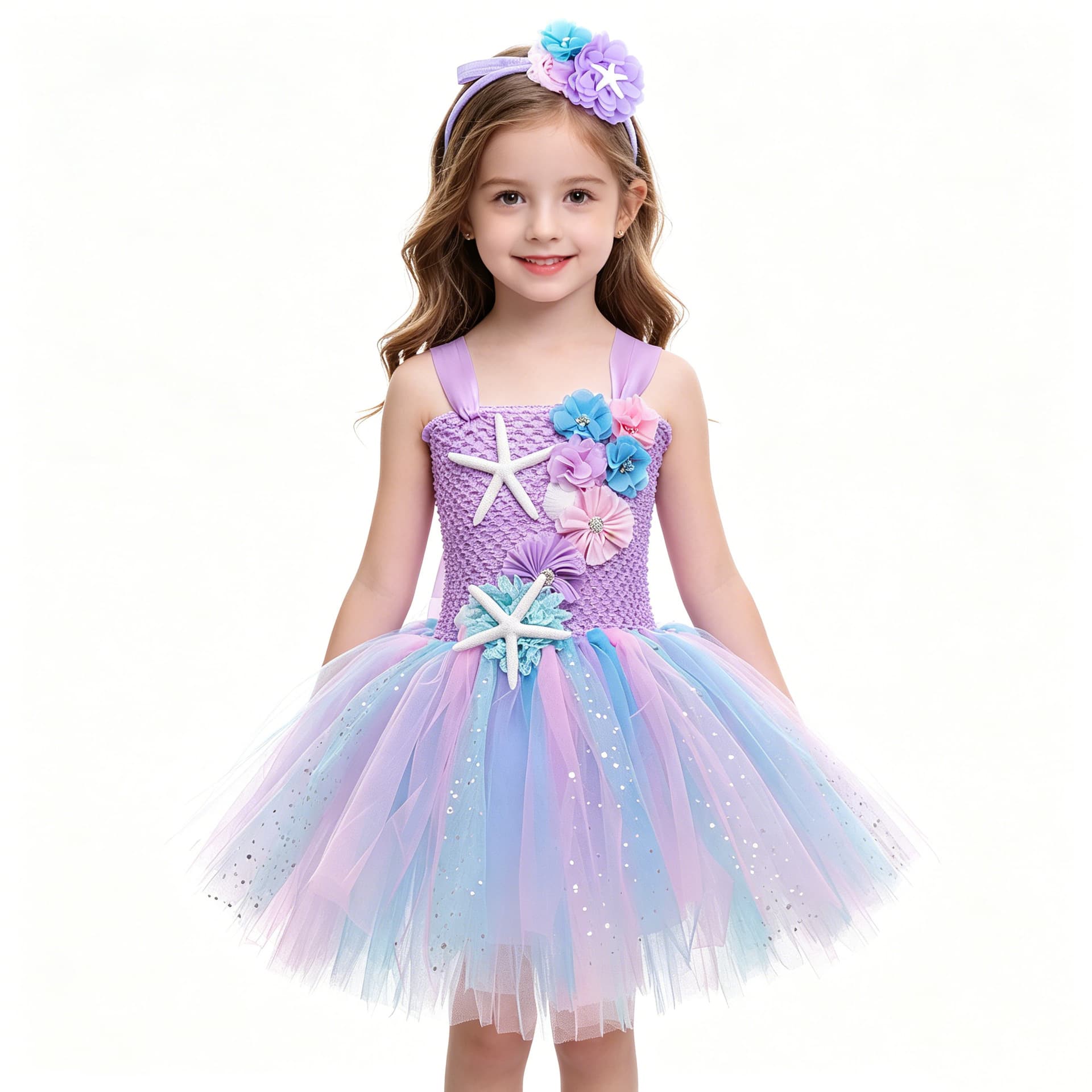 Jiayu New Mermaid Princess Children's Performance Dress for June 1st Festival, Tutu Skirt for Girls, Birthday Dress Wholesale