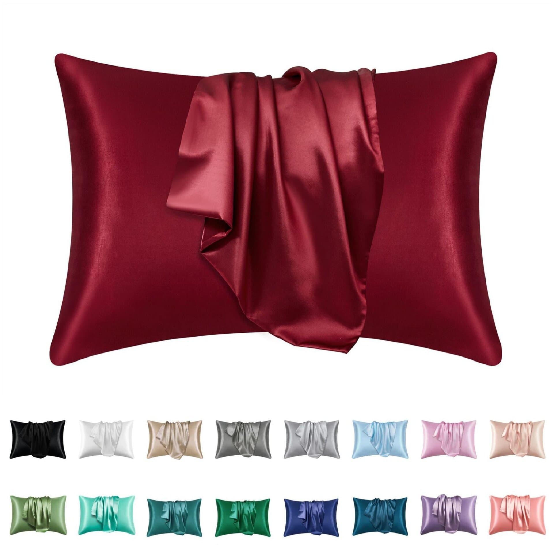 Cross-Border Trade Solid Color Imitation Silk Pillowcases, Satin Envelope Pillow Covers, Wholesale Pair Pack