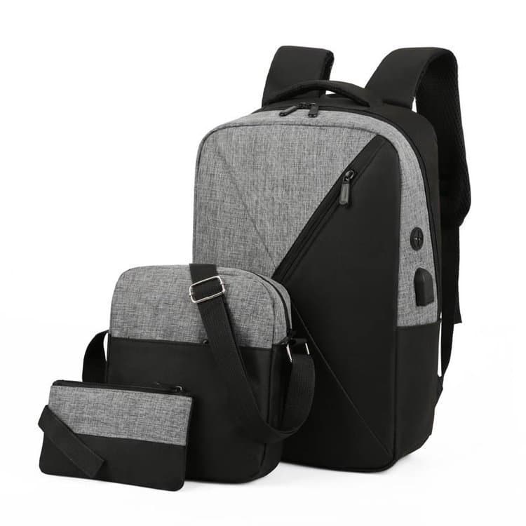 Hot-Selling Korean-Style 3-Piece Set Backpack Oxford Cloth School Bag Multifunctional Laptop Backpack Business Bag Factory Wholesale