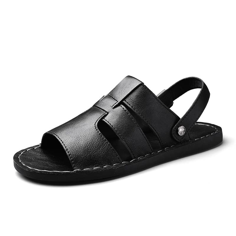 2026 new summer sandals men's trendy versatile leather sandals one-leg driving beach shoes cross-border large size