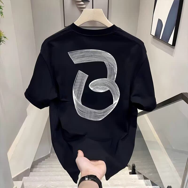 American-style rugged heavy cotton short-sleeve T-shirt, unisex youth style, summer ins streetwear loose crew neck top