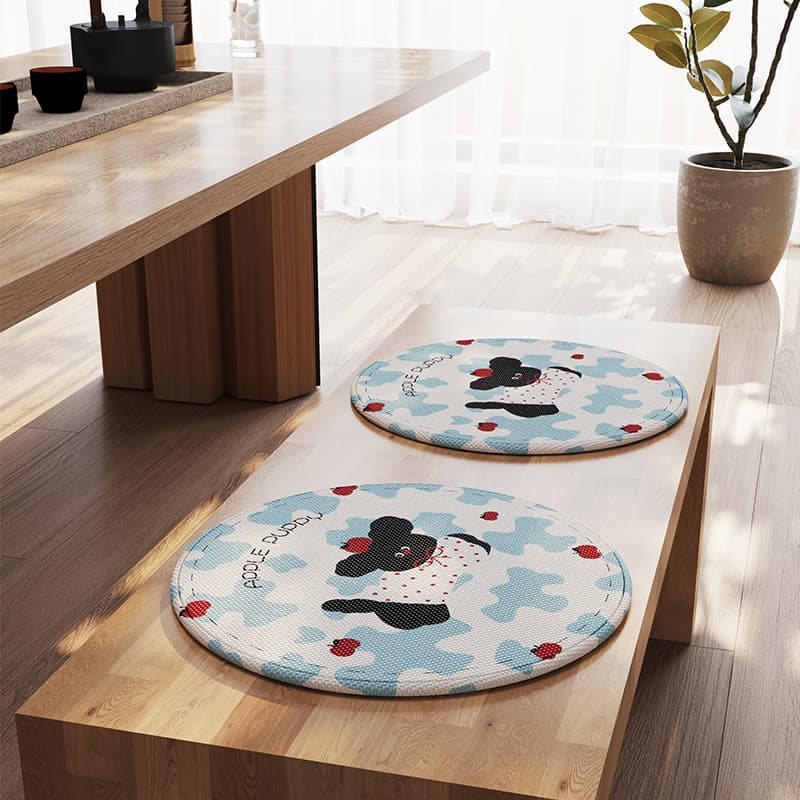 Round ice silk cushion summer cool dining chair cushion summer non-slip breathable fart cushion cartoon children's mat seat cushion