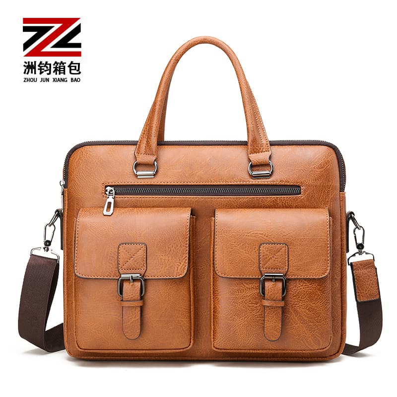 Cross-border Men's Briefcase Shoulder Handbag Casual Fashion Business Bag Factory Wholesale Briefcase Factory Wholesale