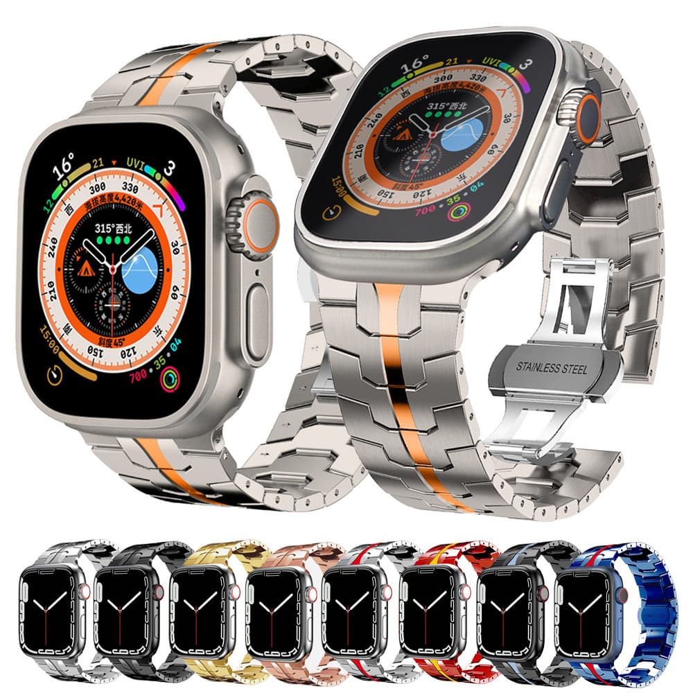 Compatible with Apple Watch Ultra3 Iron Man Stainless Steel Band iWatch12 Metal Watch Band