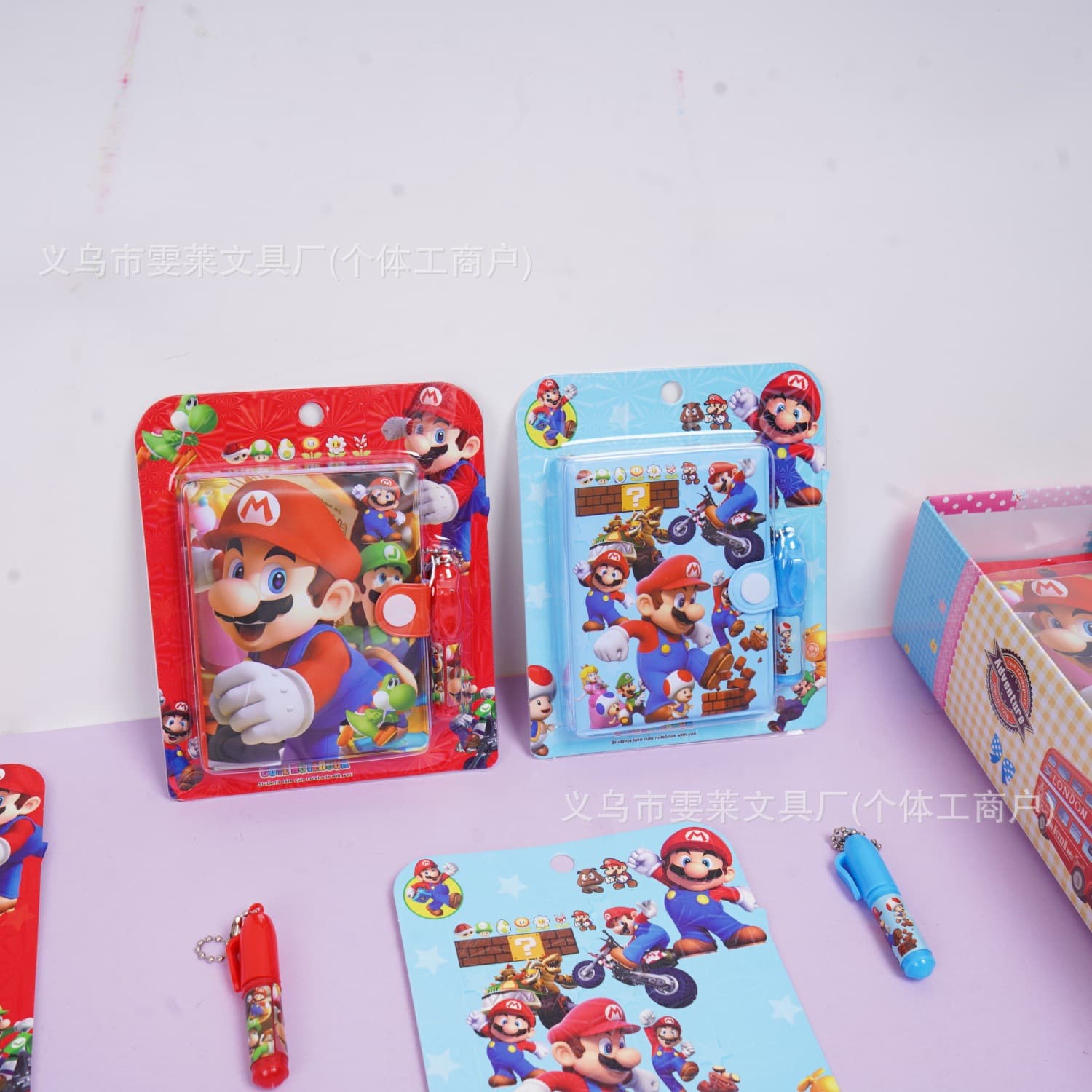 New Cartoon Super Mario Notebook with Pen, High Appearance Mini Ballpoint Pen Notebook Set, Portable Notepad