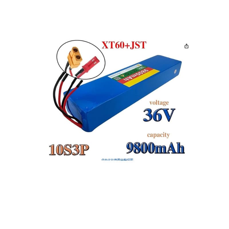 10S3P 36V 9800mAh Battery Pack 18650 Lithium-Ion Battery 500W for High-Power Motorcycle Scooter