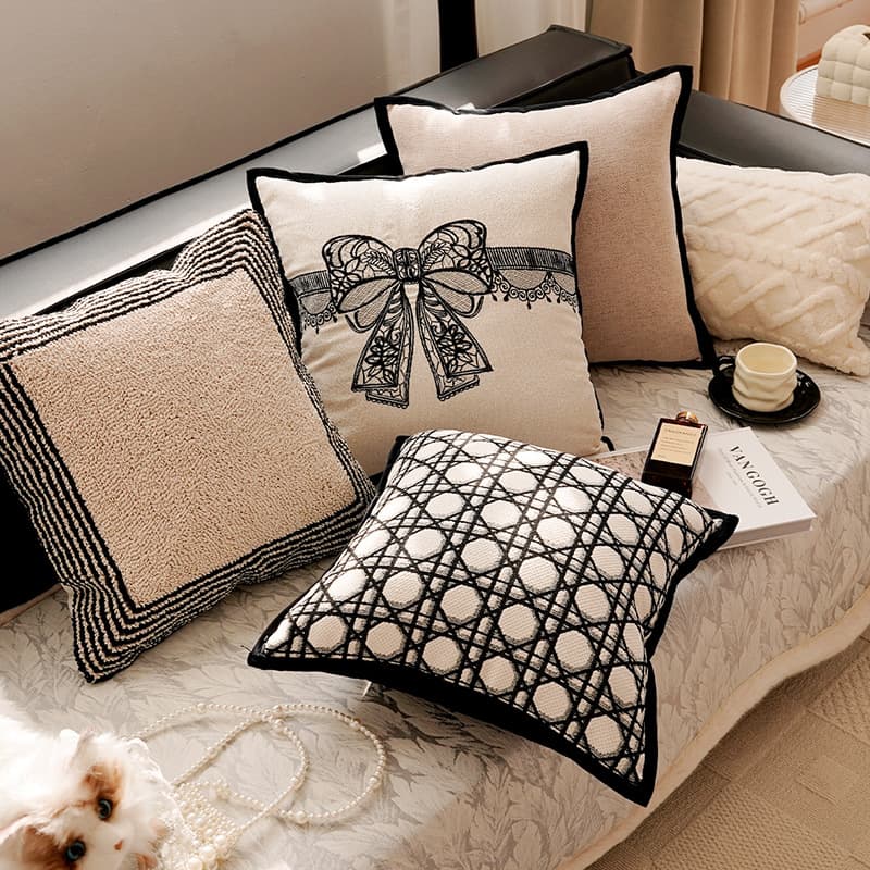 Nordic Style Boho Pillow Cover, Light Luxury Sofa Cushion with Tassels, Pillow Cover for Bed, Living Room, Bay Window