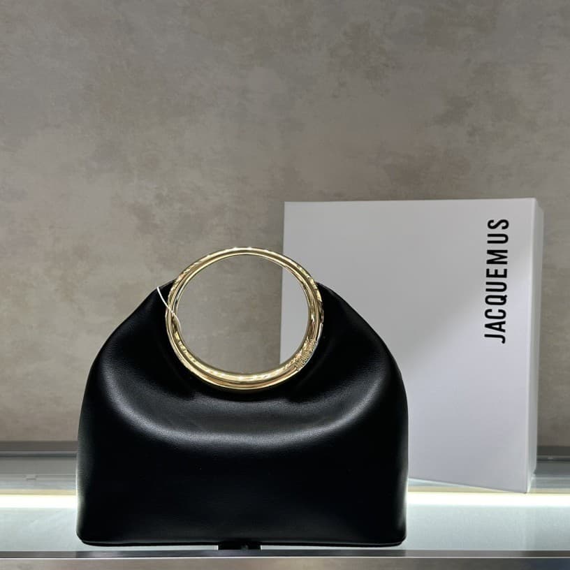 French Niche Brand Jacquemus the Ring-Handle Handbag European and American Fashion Women's Bag Party Bag Cloud Bag