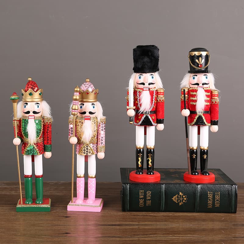 New Style Walnut Clip Doll Ornaments Children's Toy Festival Gifts Window Desktop King Soldier Dolls Wooden Crafts