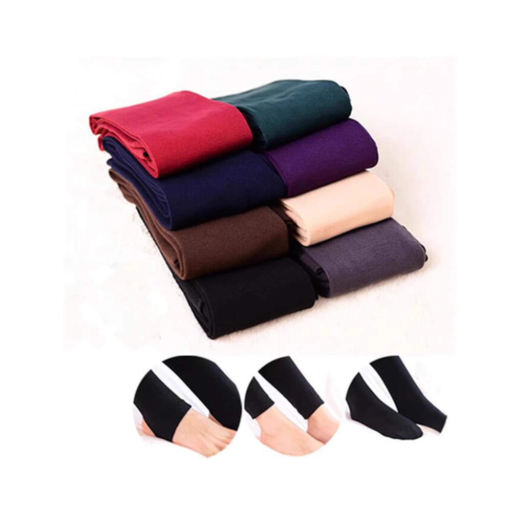 Women's New Autumn/Winter Brushed Pants, Bamboo Charcoal Thickened Fleece Ankle-Length Footed Stirrup Leggings, Outerwear Base Layer