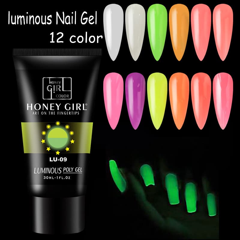 Cross-Border Hot-Selling 12-Color Luminous Quick Extension Gel, Paper-Free Phototherapy Gel, Long-Lasting and Durable Nail Art Functional Gel 30ml