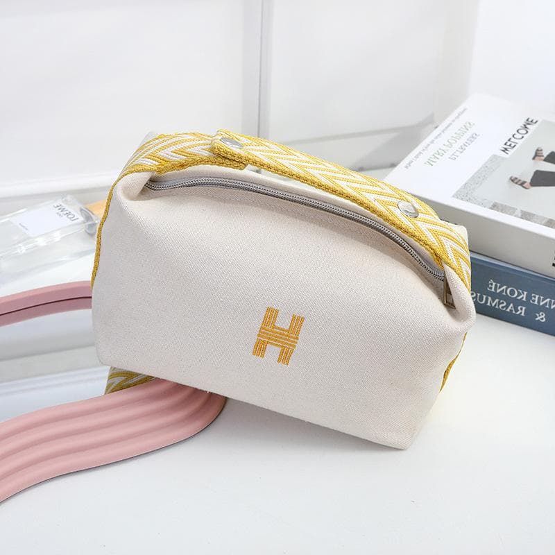 Stylish Large-Capacity Canvas Toiletry and Cosmetic Organizer Bag for Travel, Premium Cosmetic Bag
