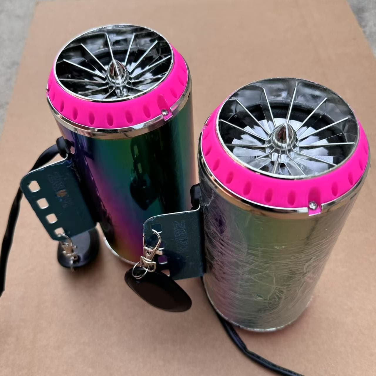 72V Motorcycle/E-bike Exhaust Pipe Bluetooth Speaker with Subwoofer, 12-80V Dual-function High-volume Car Audio