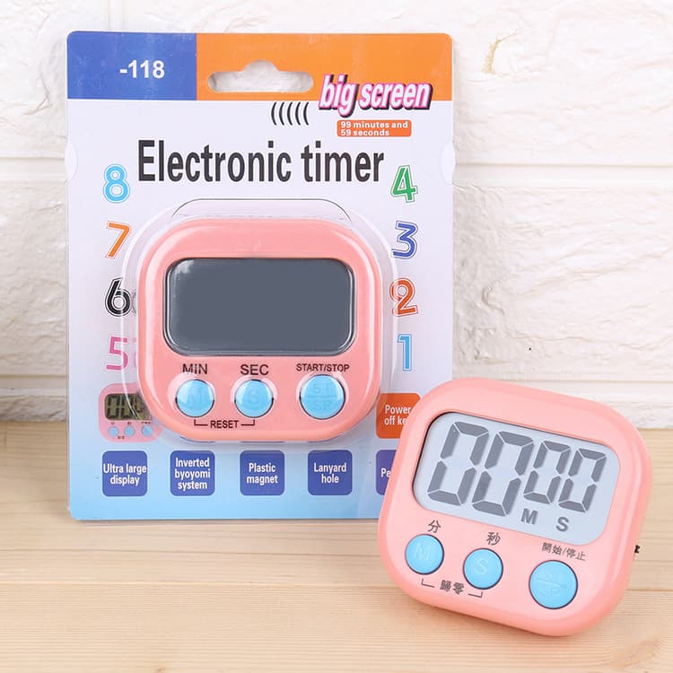 Multi-functional Chinese/English Timer, Kitchen Baking Large Screen Digital Reminder with Countdown Electronic Timer