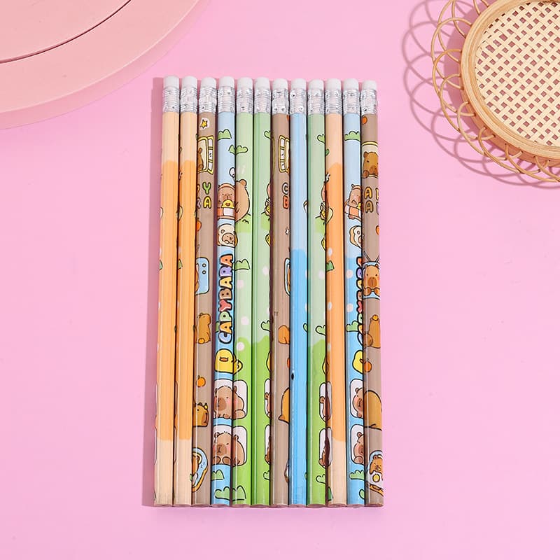 Capybara Pencil Cute Cartoon HB Learning Supplies Writing Practice with Eraser Children Cross-border Special Pencil