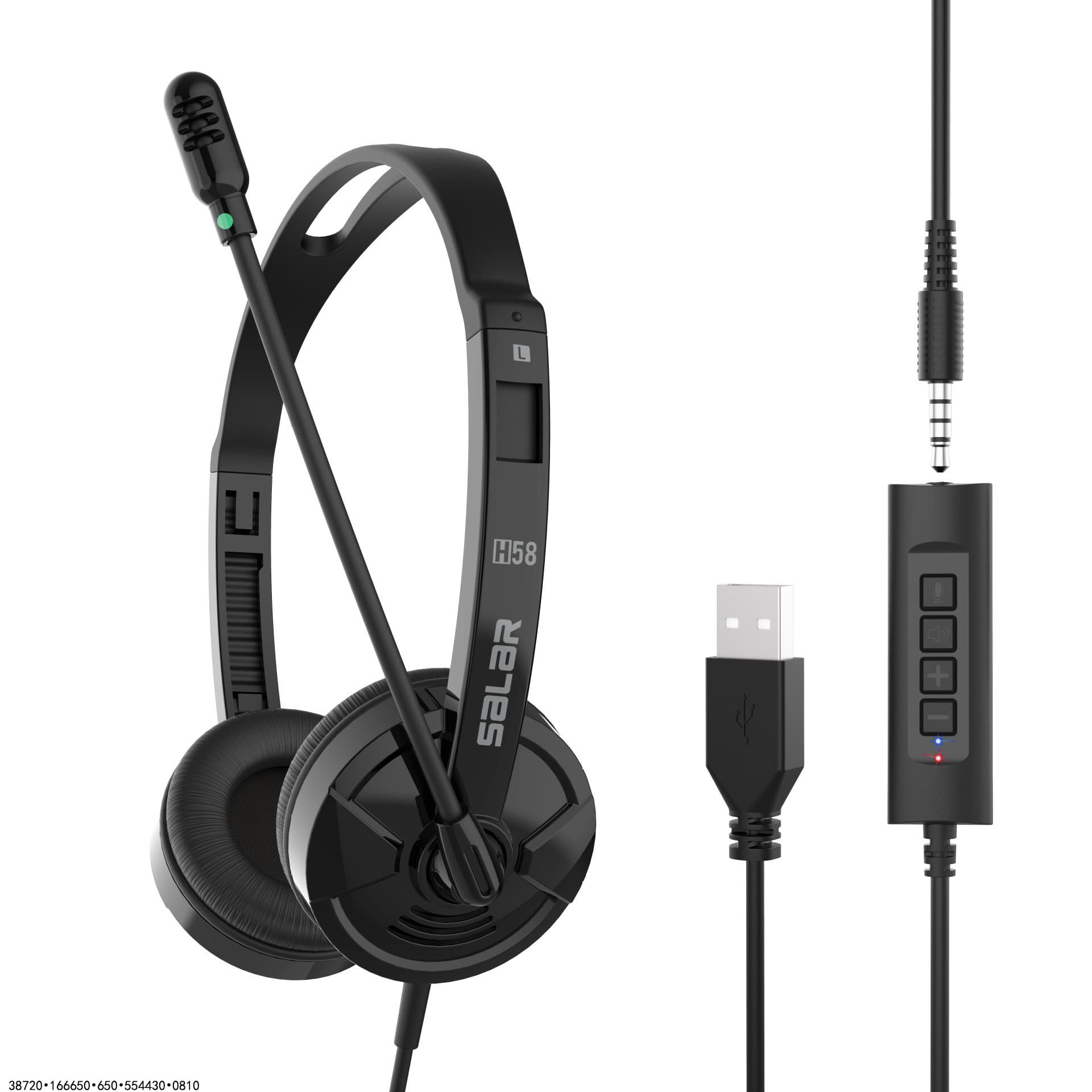 Shenglai Source Factory H58 Wired Computer Headset Business Office Headset with Mute Switch