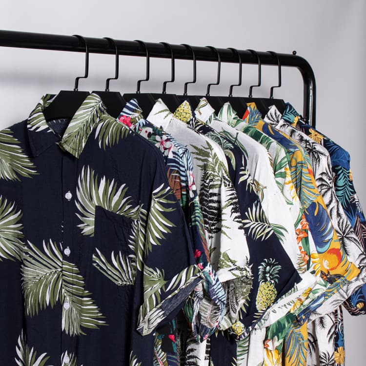 New Men's Beach Shirt Surfing Coconut Tree Short Sleeve Floral Shirt Cotton Linen Seaside Hawaii Loose Print Shirt