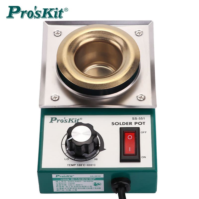 Pro'sKit SS-551H 150W compact round adjustable tin soldering furnace, capacity 0.3KG.