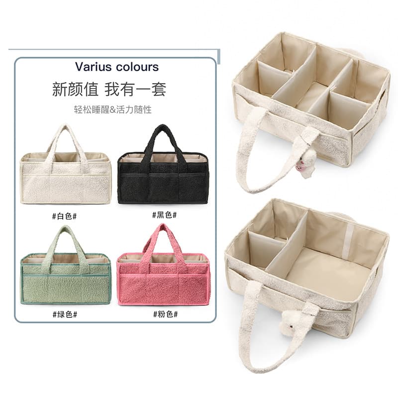 2025 New Plush Tote Mommy Bag Large Capacity Diaper Bag Baby Bottle Storage Bag