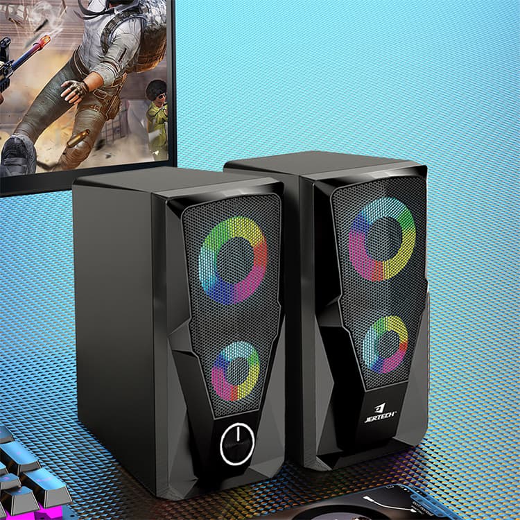 ZELE S6 Desktop Computer Speaker with Colorful Lights, USB 2.0 Laptop Speaker, RGB Illumination Stock Wholesale