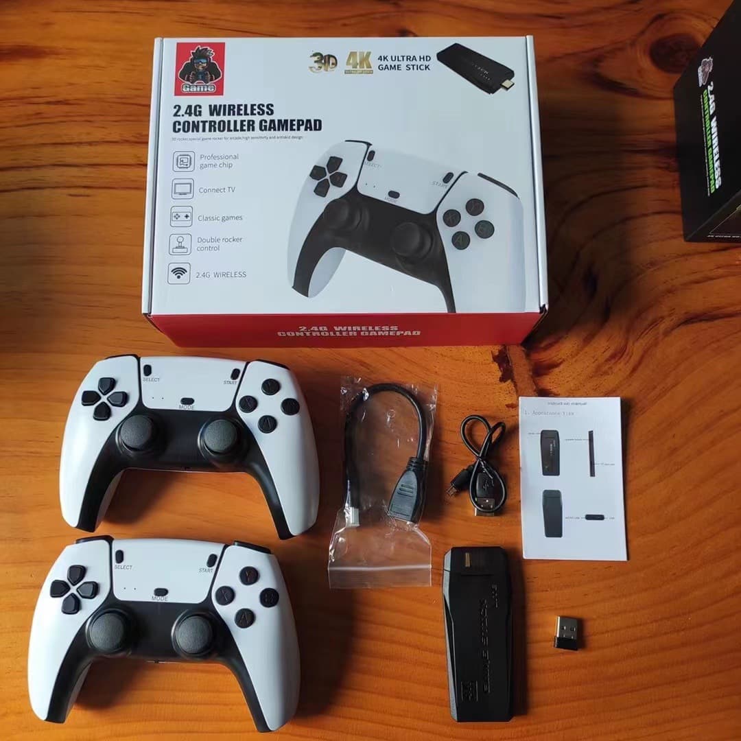 Clearance cross-border hot sale m8pro game console double white 2.4G wireless game controller HDMI TV game