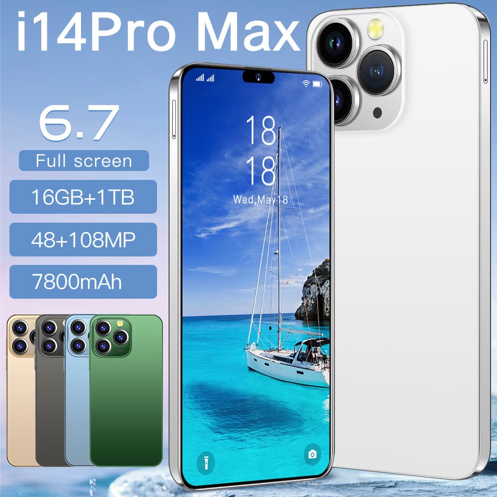 Cross-border Phone i14 Pro Max 3G Android Incell Screen 1+16GB Smartphone 6.8-inch Wholesale for Export