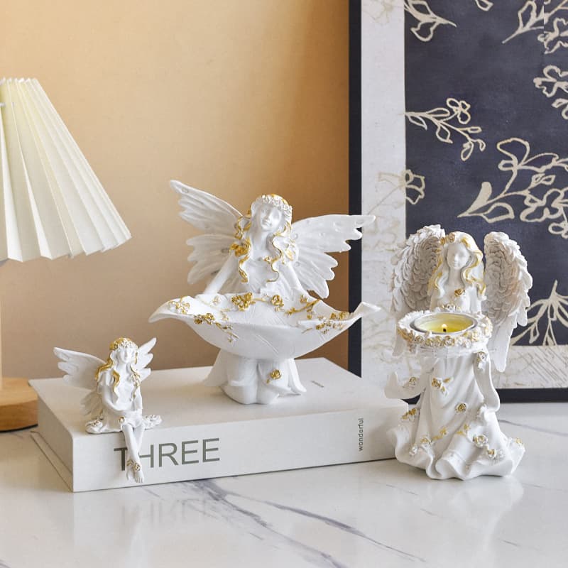European new style angel ornaments, home desktop decorations, cross-border decoration props, angel resin crafts ornaments