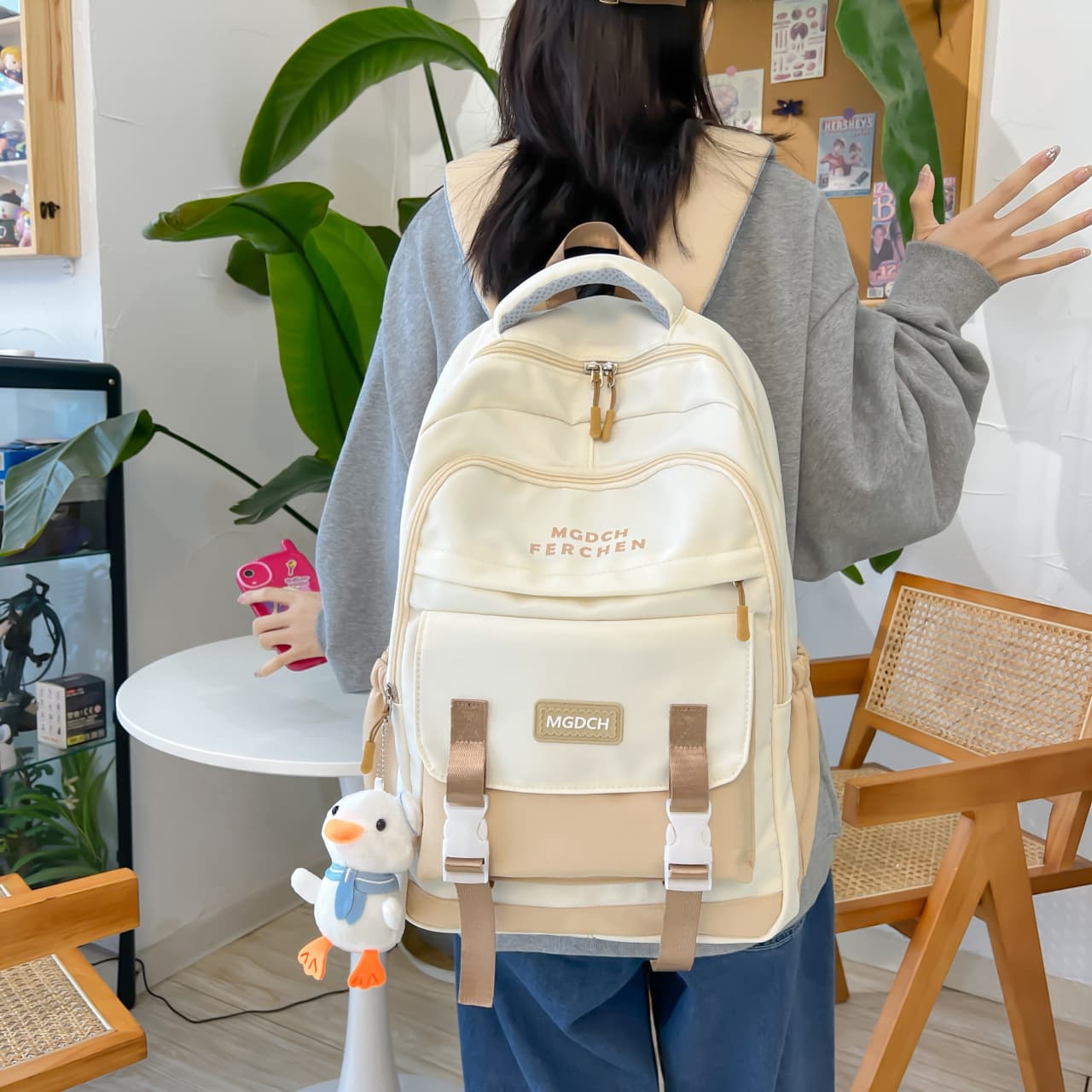 Luo Fanyi primary school student schoolbag college female nylon backpack high school student ins high school student junior high school student backpack
