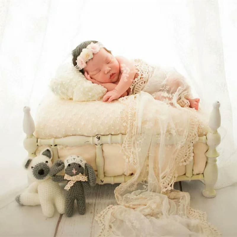European and American New Lace Wrap Photography Prop for Newborns, Swaddle for Baby Shower and 100-Day Photo Shoot