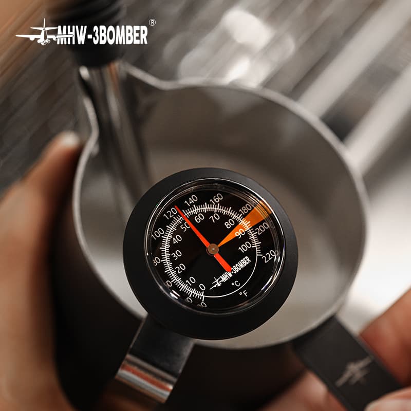 Bomber Coffee Thermometer Barista Milk Pitcher Milk Frothing Temperature Gauge Clip-On Espresso Pour-Over Probe Thermometer