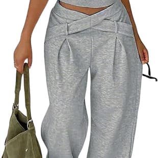 2026 Amazon Women's Plus Size Loose Casual Pants, Cross-Cross Style Cross-Border Women's Pants