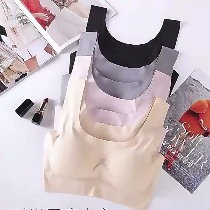 Summer Seamless Bra for Women, Thin, Push-up, Backless, Sleep Bra, Wire-free, Camisole, Bandeau