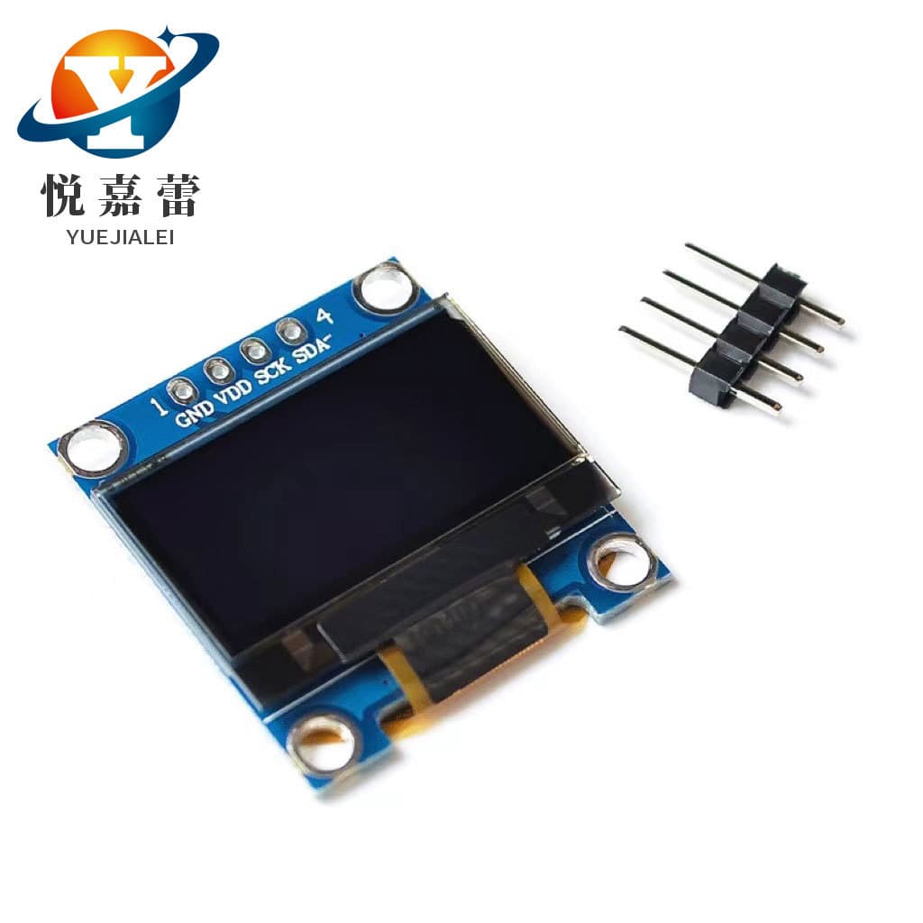 0.96-inch small OLED display module with blue, white, and yellow-blue dual-color IIC communication and 51 microcontroller.