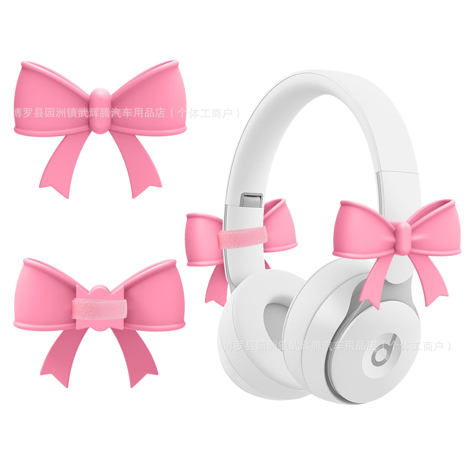 Cross-Border Hot Selling Computer Gaming Headset Headband Earphone Decorative Silicone Bow Headphone Decoration