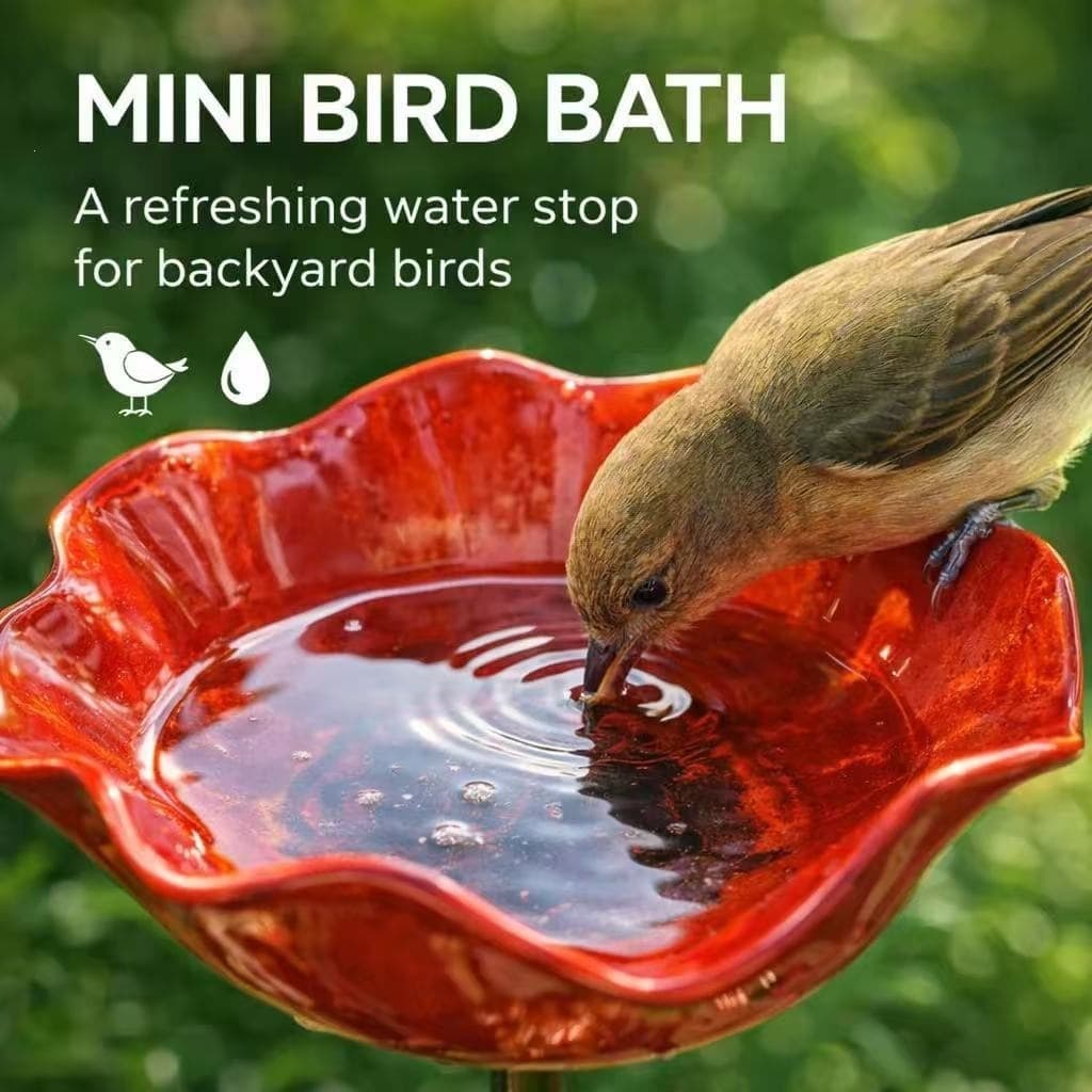 Cross-border Hot Selling Handmade Metal Flower Garden Stake Metal Flower Garden Bird Feeder