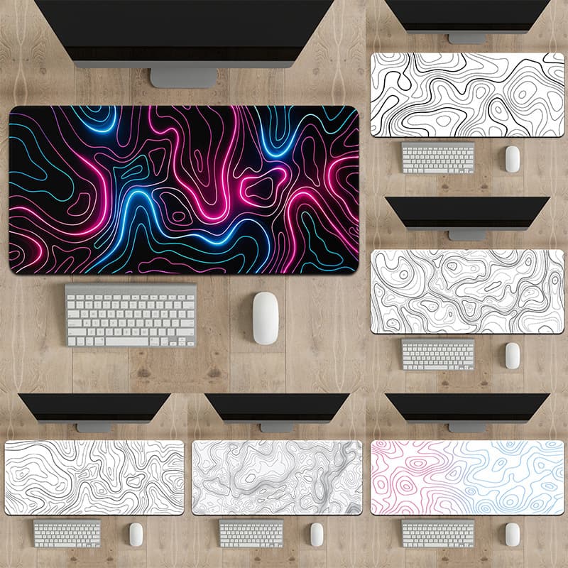 Abstract Line Texture Mouse Pad Cross-Border Amazon Learning Pad Large Overlock Desk Pad Fluid E-Sports Learning