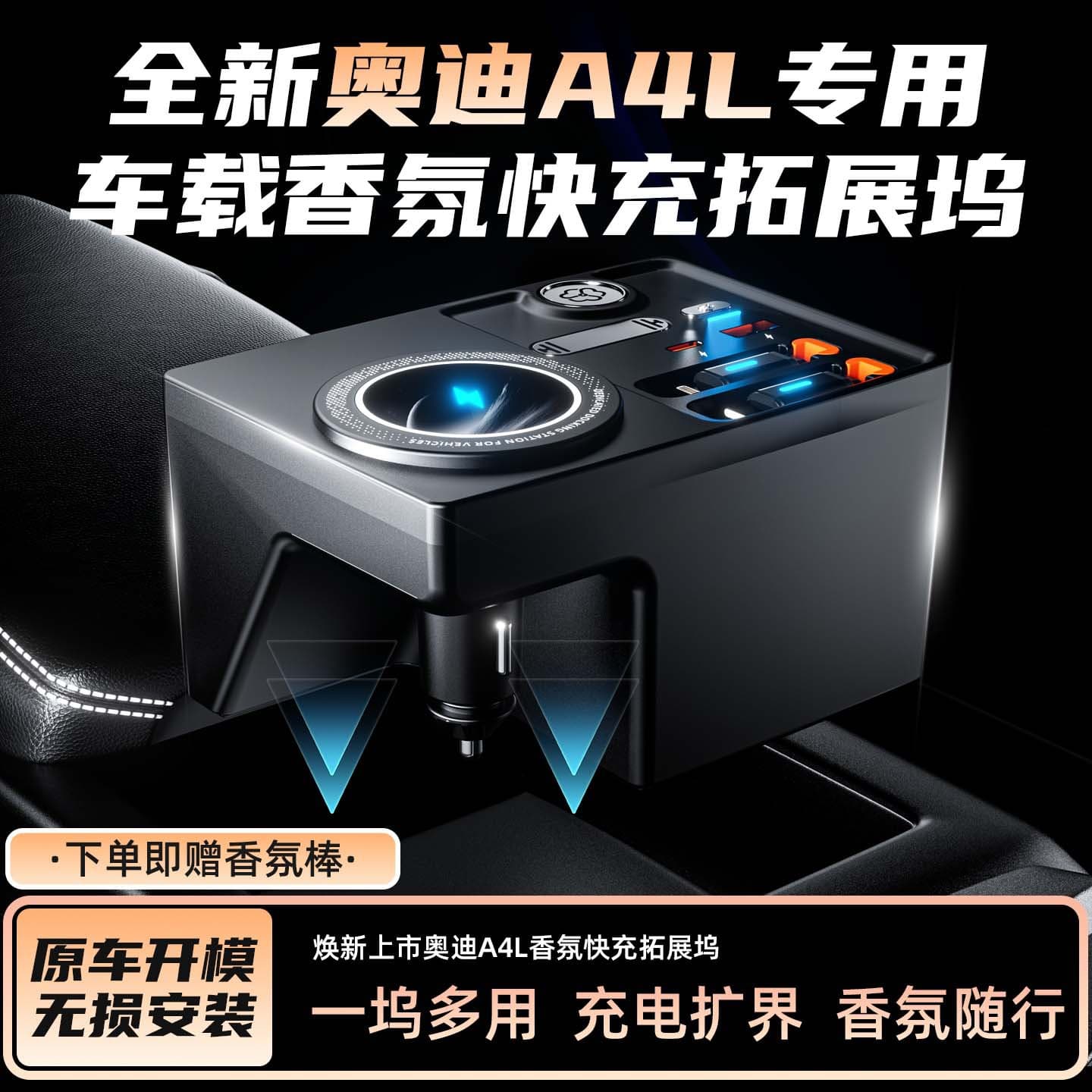 Wireless Fast Charger with Aroma Diffuser Dock for Audi A4L/A5L/S4/S5 Car Modification Accessories