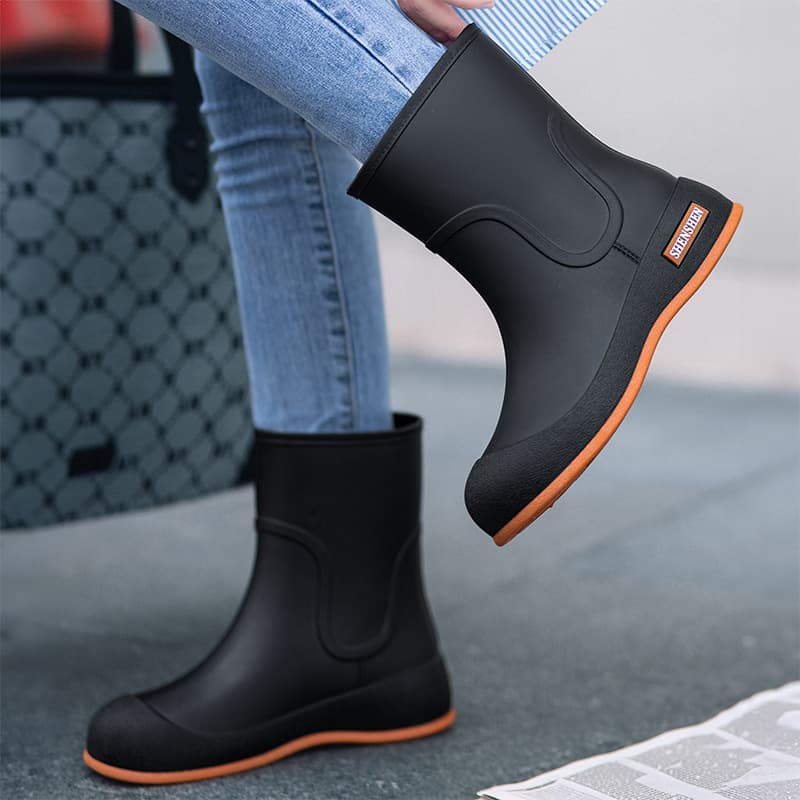New Style Women's Rain Shoes, Korean Cute Short Boots, Student Waterproof Rain Boots, Casual Slip-Resistant Durable Water Shoes, Outdoor Wear for Adults