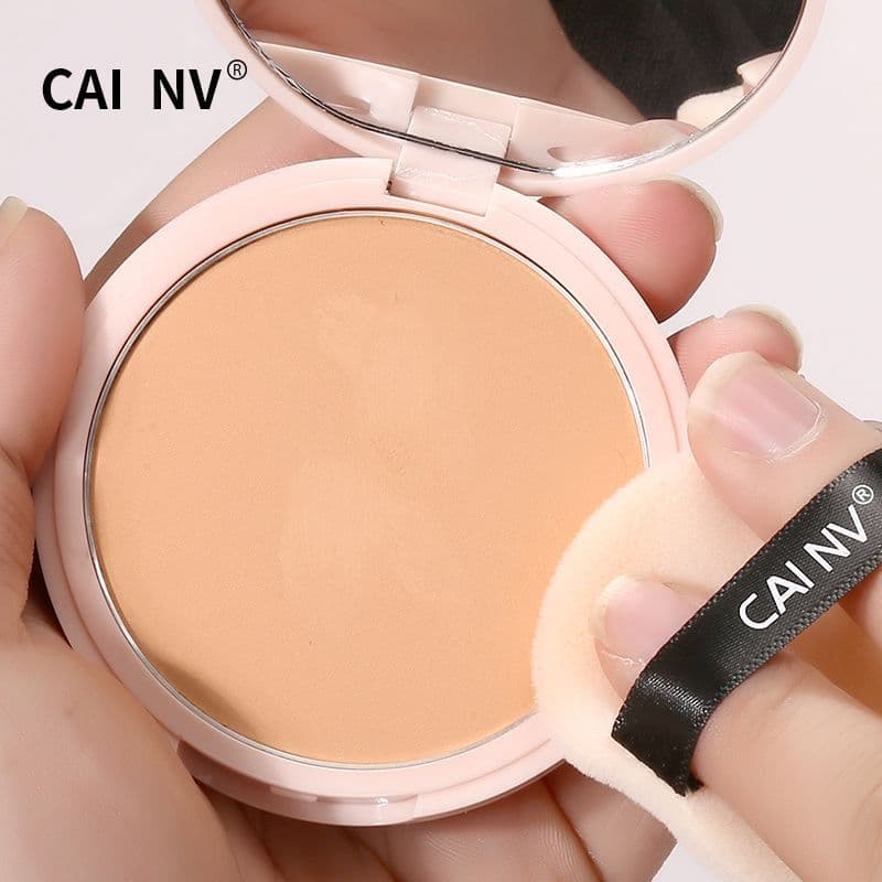 European and American Wheat Color Powder Compact for Tanning, Dark Skin, Deep Shade Loose Powder, Bronze Color Oil-Control Setting Powder