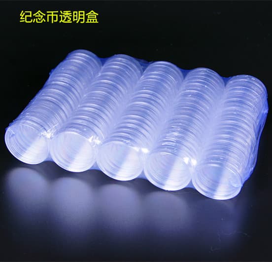 25MM Commemorative Coin Transparent Round Case One Yuan Peony Anti-War Commemorative Coin 1 Yuan Coin Protective Case Collection Crystal Round Case