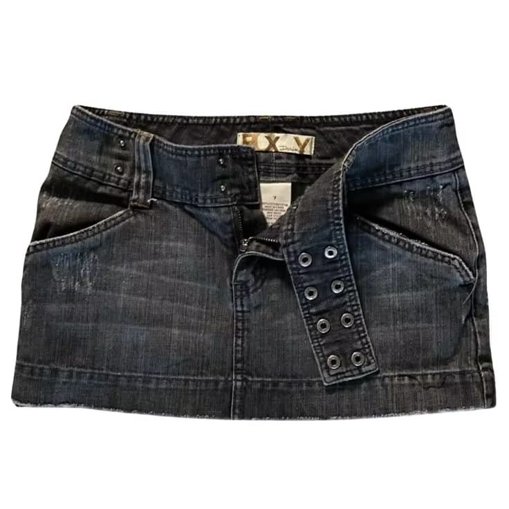 Foreign trade cross-border AliExpress Amazon summer women's low-waist denim skirt y2k distressed retro skirt ins