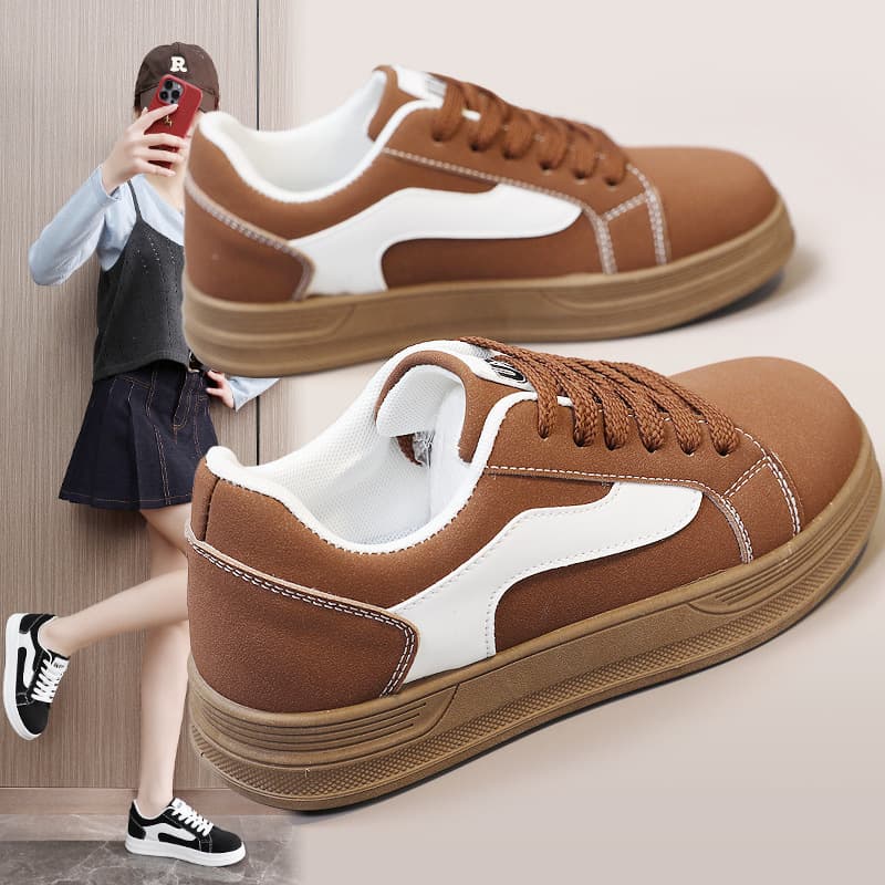 KTD-13 Brown Black Platform Sneakers Women's Thick Sole 2026 Spring New Sports German Training Shoes Soft Lightweight Women's Shoes