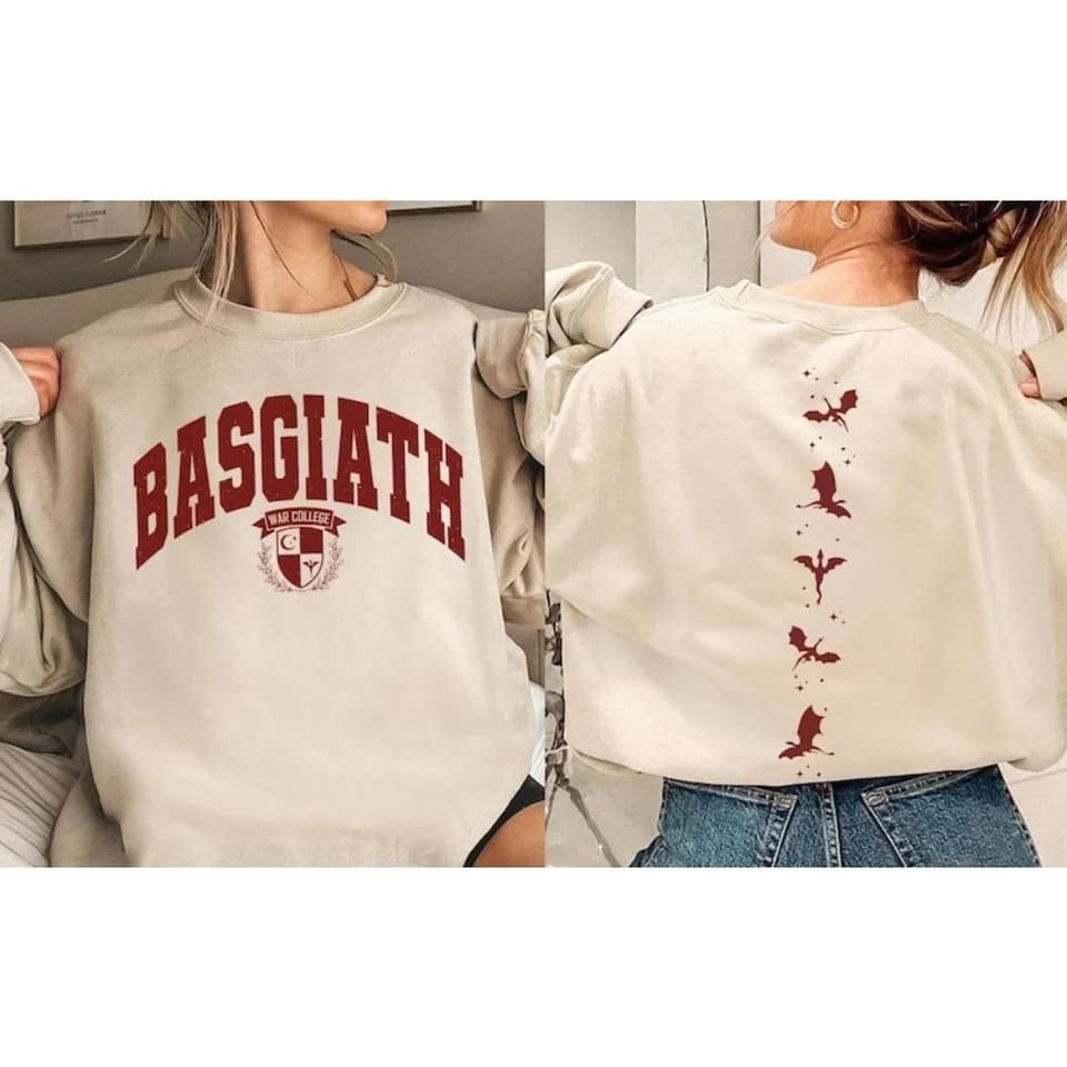 Fourth Wing Double-Sided Sweatshirt Basgiath War Academy Clothing Dragon Rider Sweatshirt Unisex Style