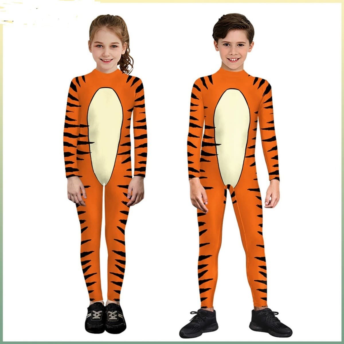Adult and Child Tiger Onesie Costume Halloween Cartoon Animal Bodysuit Anime Role-Playing Outfit