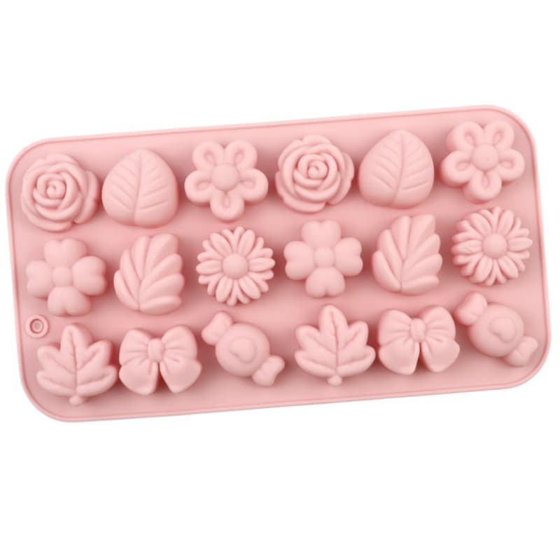 Tangbao In Stock 18-Cavity Assorted Flower Silicone Chocolate Mold DIY Cookie Candy Decoration Mold