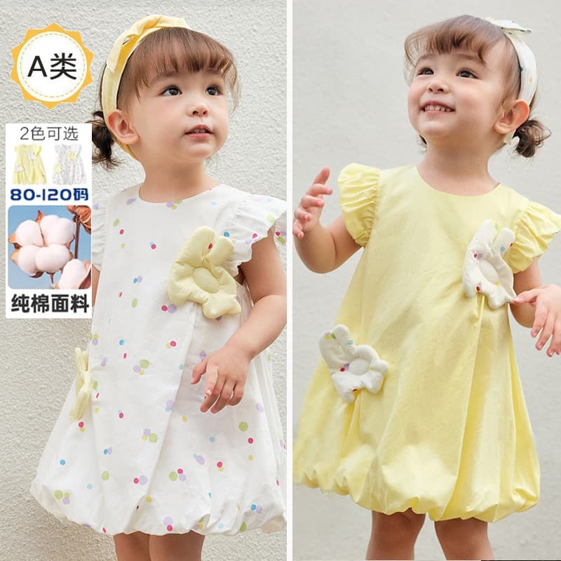 Wholesale Children's Clothing 2026 Girls Summer Dress New Arrival Kids Baby Cotton Princess Dress Sweet and Cute