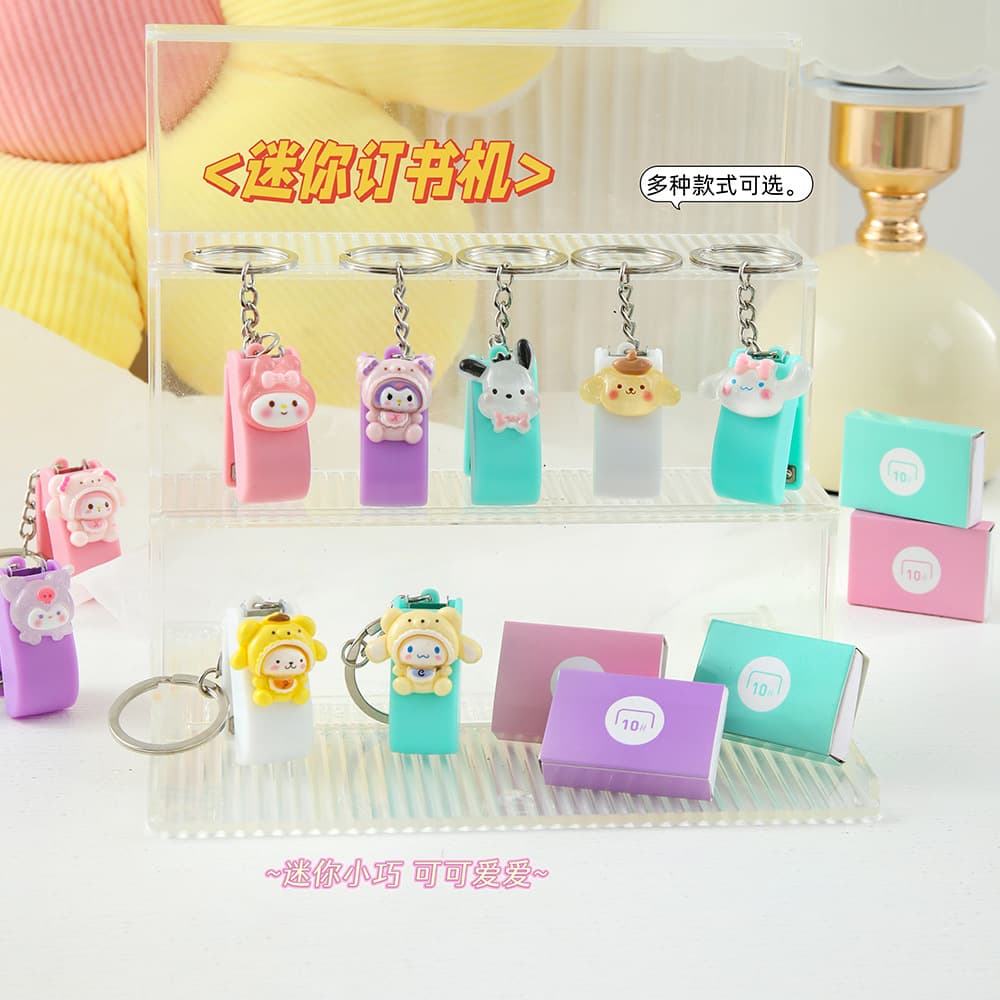 Candy Color Mini Stapler and Staple Set, Cute Cartoon Resin Stapler, Portable Office Stapler