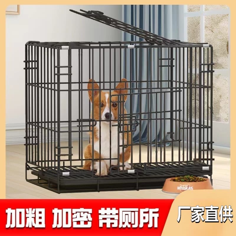 Foldable Dog Cage Pet Cage Cat Cage Heavy-Duty Iron Cage for Small and Medium Dogs with Toilet Pet Cage Cat Villa