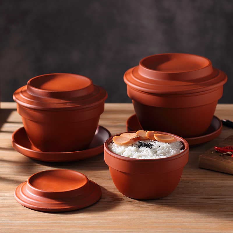 Ceramic steamed rice bowl, special bowl for restaurant rice bowl, coarse pottery purple sand rice basin, clay pottery steamer, rice steaming bowl