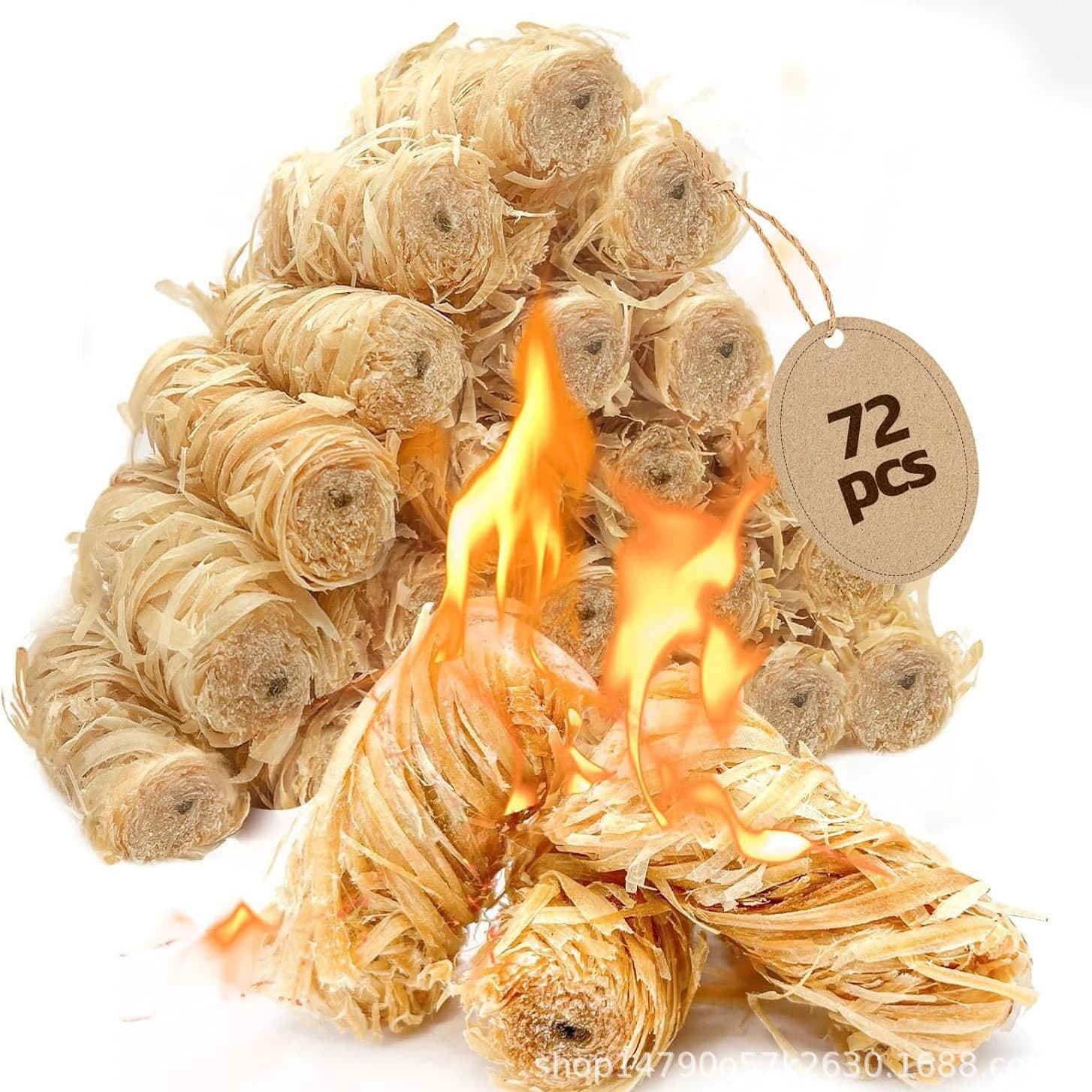 Cross-border Factory Direct Pine Wood Shavings Wax Fire Starter Sticks, Outdoor Camping BBQ Fireplace Ignition Aid, Fast Lighting, Waterproof